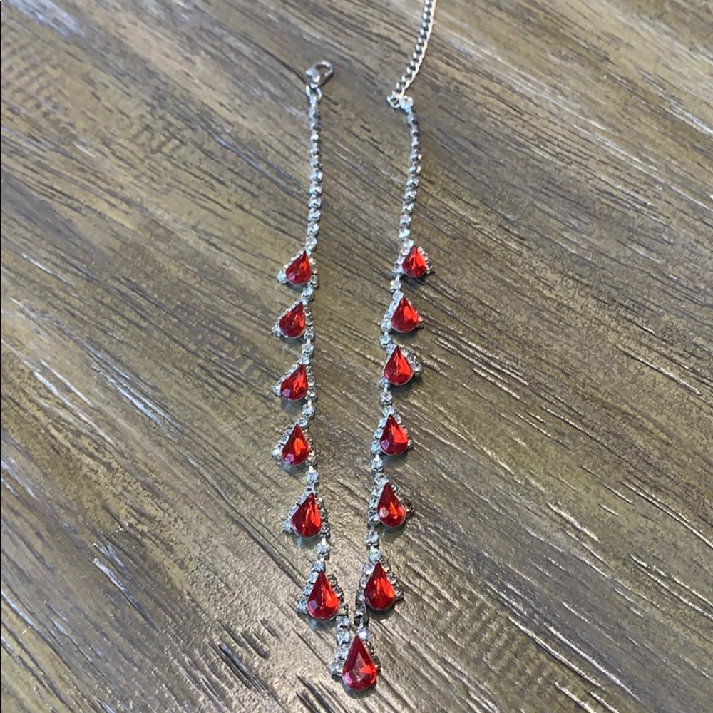 Red Necklace & Earring Set - Picture 3 of 3